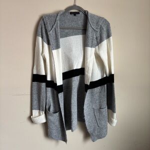 Cozy Chic Gray and White Cardigan
